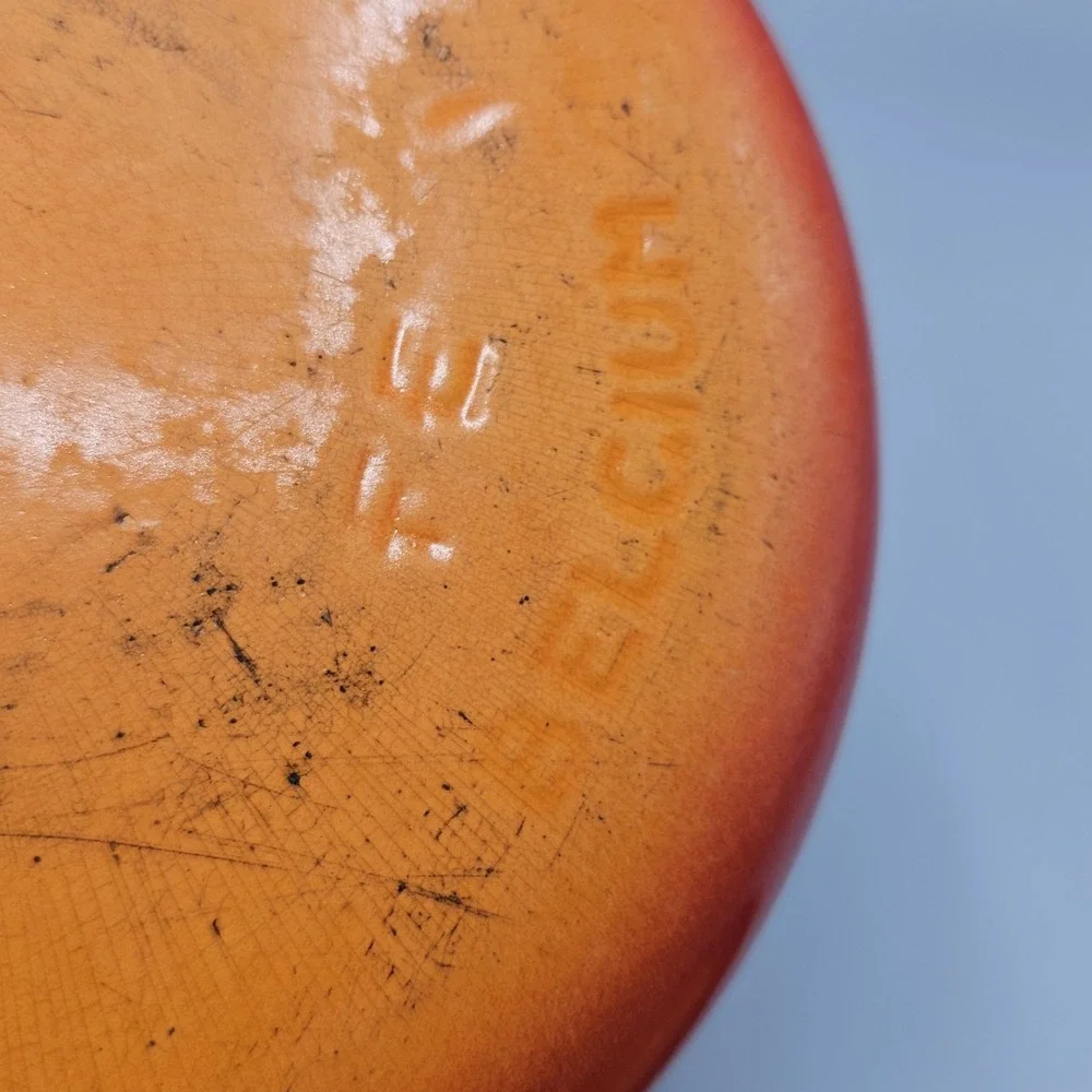 Vintage Orange Flame Descoware FE-18‎ Sauce Pan 3 QT With Lid Belgium